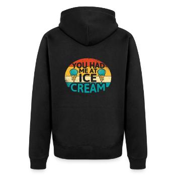 Tu m’as eu à Ice Cream - Veste à capuche bio Premium Unisexe - noir - Dos - Nico (187cm)