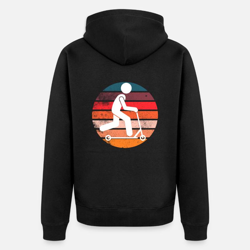 RetroScooter - Unisex Premium Bio Zip Hoodie - Schwarz