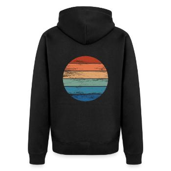 Retro Rainbow Rainbow Circle Distressed - Veste à capuche bio Premium Unisexe - noir - Dos - Nico (187cm)