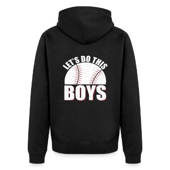 Let's do this Boys - Unisex Premium Organic Zip Hoodie - black - Back - Nico (187cm)