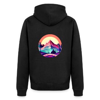 Mountain hiking Hiking Mountains Hiking Mountain hikers - Unisex Premium Organic Zip Hoodie - black - Back - Nico (187cm)