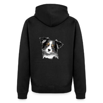 Hunde Australischer Schäferhund Hundehalter Hund - Unisex Premium Bio Zip Hoodie - Schwarz - Hinten - Nico (187cm)