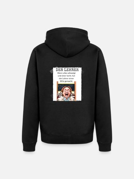 Leher witz - Unisex Premium Bio Zip Hoodie - Schwarz