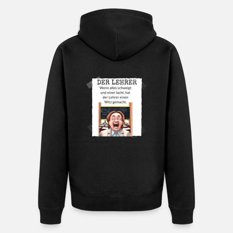 Leher witz - Unisex Premium Bio Zip Hoodie - Schwarz