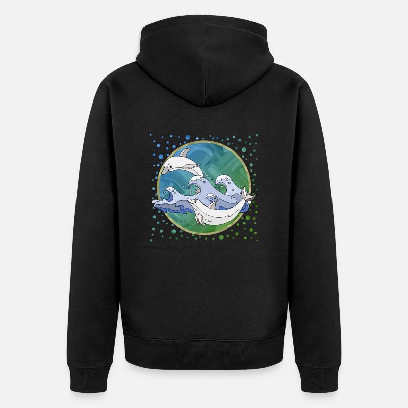 Dauphins - Veste à capuche bio Premium Unisexe - noir