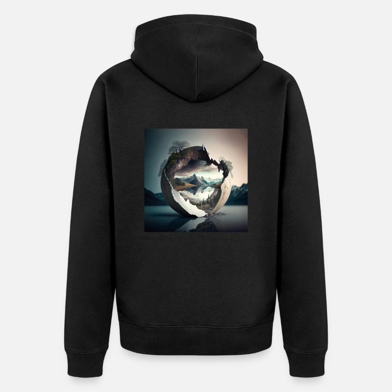 Paysage du monde n°7 - Veste à capuche bio Premium Unisexe - noir