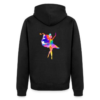 Ballet Dance Class Gift Dance Dancer Ballerina - Unisex Premium Organic Zip Hoodie - black - Back - Nico (187cm)