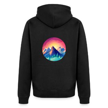 Mountains Hiking Mountain hikers Hiking Mountain hiking - Unisex Premium Organic Zip Hoodie - black - Back - Nico (187cm)