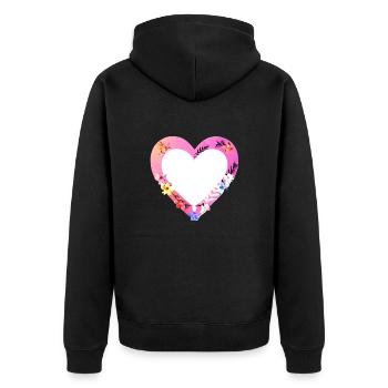 Fête des mères Mariage Fiançailles Saint-Valentin Amour - Veste à capuche bio Premium Unisexe - noir - Dos - Nico (187cm)