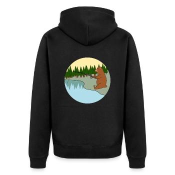 Ours pêcheur - Veste à capuche bio Premium Unisexe - noir - Dos - Nico (187cm)