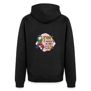 Combattez le cancer de toutes les couleurs - Veste à capuche bio Premium Unisexe - noir - Dos - Nico (187cm)