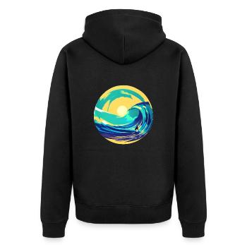 Surfer Planche de surf Surf Surf - Veste à capuche bio Premium Unisexe - noir - Dos - Nico (187cm)