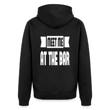 Meet Me At The Bar - Unisex Premium Organic Zip Hoodie - black - Back - Nico (187cm)