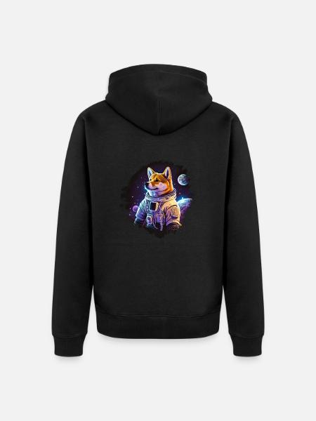 Intergalactic Shiba - Unisex Premium Organic Zip Hoodie - black