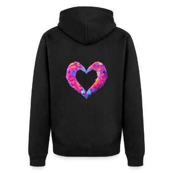 Saint-Valentin Engagement amoureux Fête des mères Mariage - Veste à capuche bio Premium Unisexe - noir - Dos - Nico (187cm)