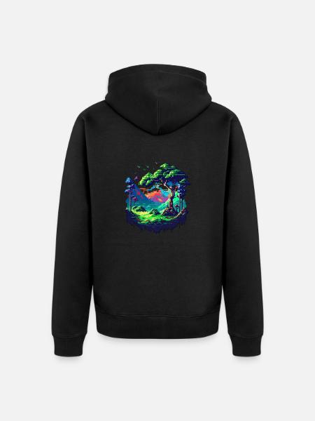 Pixel Odyssey - Unisex Premium Organic Zip Hoodie - black