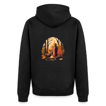 Randonnée bière dans la forêt. Nature et liberté - Veste à capuche bio Premium Unisexe - noir - Dos - Nico (187cm)