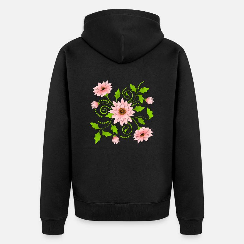 Fleur - Veste à capuche bio Premium Unisexe - noir