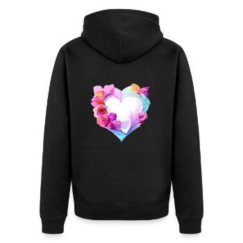 Fiançailles Fête des mères Saint-Valentin Mariage d’amour - Veste à capuche bio Premium Unisexe - noir - Dos - Nico (187cm)