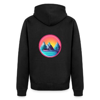 Mountain hikers Hiking Mountains Hiking Mountain hiking - Unisex Premium Organic Zip Hoodie - black - Back - Nico (187cm)