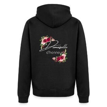 Demoiselle d’honneur - Veste à capuche bio Premium Unisexe - noir - Dos - Nico (187cm)
