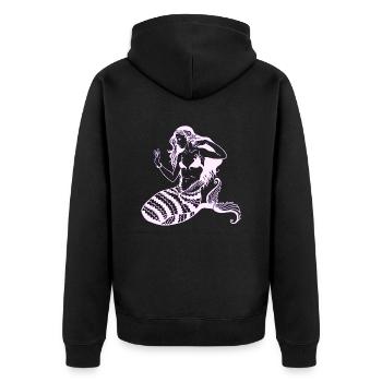 Sirène Mythique Rétro Sea Mermaid Princess neon - Veste à capuche bio Premium Unisexe - noir - Dos - Nico (187cm)