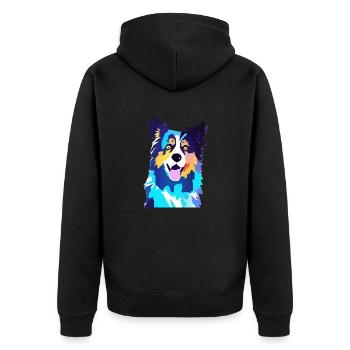 Hund Geschenk Hundehalter Hunde Schäferhund - Unisex Premium Bio Zip Hoodie - Schwarz - Hinten - Nico (187cm)