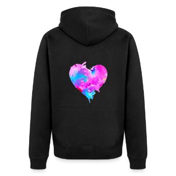 Fête des mères Saint-Valentin Mariage de fiançailles amoureuses - Veste à capuche bio Premium Unisexe - noir - Dos - Nico (187cm)