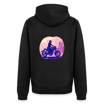 Motorcycle Fan Motorcross Motorcross Motorcyclists - Unisex Premium Organic Zip Hoodie - black - Back - Nico (187cm)