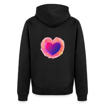 Fiançailles Fête des mères Saint-Valentin Mariage d’amour - Veste à capuche bio Premium Unisexe - noir - Dos - Nico (187cm)
