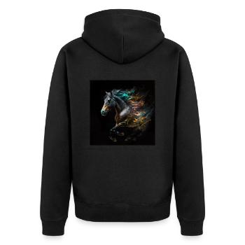 Cheval fougueux n°15 - Veste à capuche bio Premium Unisexe - noir - Dos - Nico (187cm)