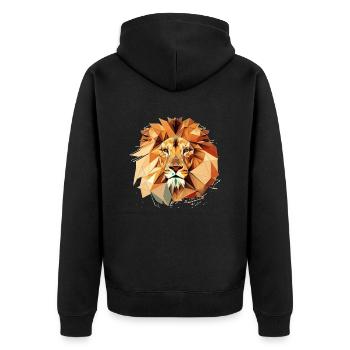 Vector Lion's Head Gift - Unisex Premium Organic Zip Hoodie - black - Back - Nico (187cm)