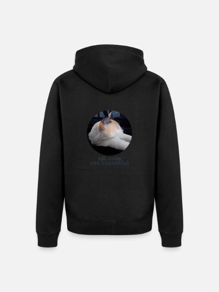 Alle Katzen sind schön - Unisex Premium Bio Zip Hoodie - Schwarz