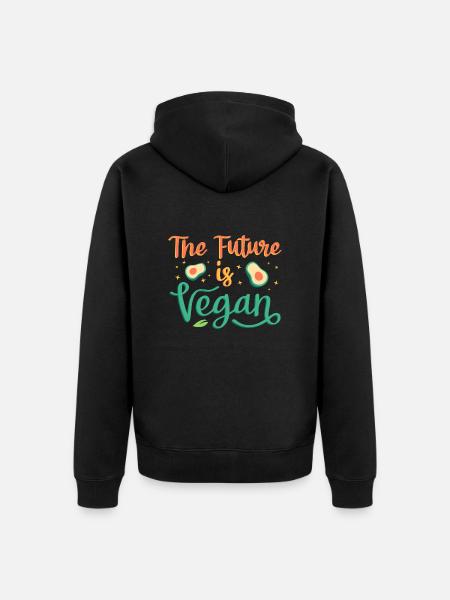 The future is vegan - Unisex Premium Organic Zip Hoodie - black