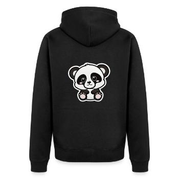 Baby Panda - Unisex Premium Bio Zip Hoodie - Schwarz - Hinten - Nico (187cm)