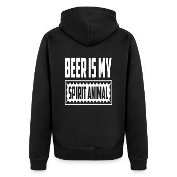 Beer Is My Spirit Animal - Unisex Premium Organic Zip Hoodie - black - Back - Nico (187cm)