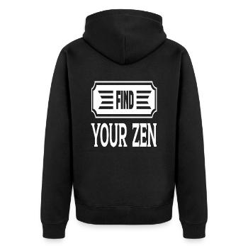 Find Your Zen - Unisex Premium Organic Zip Hoodie - black - Back - Nico (187cm)