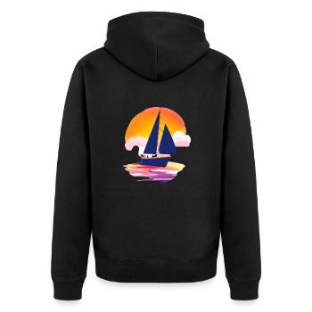 Sailing Sailing Sailing Sailing Sailboat - Unisex Premium Organic Zip Hoodie - black - Back - Nico (187cm)