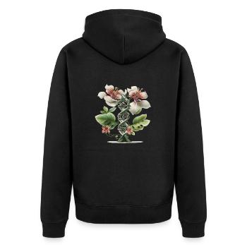 DNA Orchid Gift - Unisex Premium Organic Zip Hoodie - black - Back - Nico (187cm)