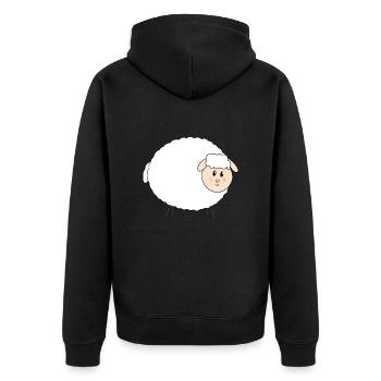 Süßes, dickes Schaf Ostern - Unisex Premium Bio Zip Hoodie - Schwarz - Hinten - Nico (187cm)