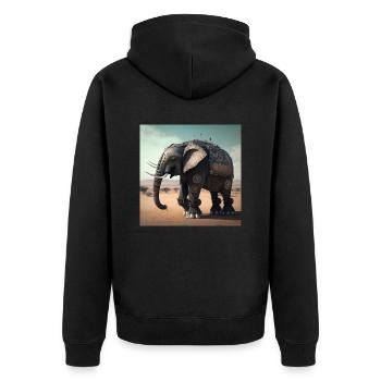 Éléphant au Kenya 2 - Veste à capuche bio Premium Unisexe - noir - Dos - Nico (187cm)