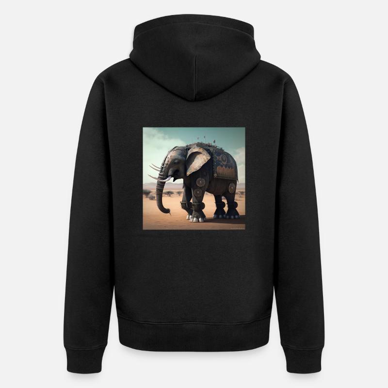 Éléphant au Kenya 2 - Veste à capuche bio Premium Unisexe - noir