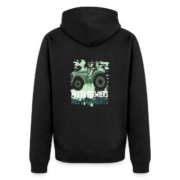 Pas de fermiers pas d'aliments - Veste à capuche bio Premium Unisexe - noir - Dos - Nico (187cm)