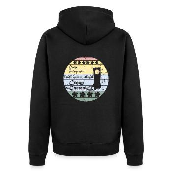 Gärtnerin, Gartenlady, Gummistiefel Prinzessin - Unisex Premium Bio Zip Hoodie - Schwarz - Hinten - Nico (187cm)