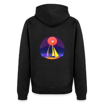 Sailing Sailing Ship Sailing Sailing Sailing Boat - Unisex Premium Organic Zip Hoodie - black - Back - Nico (187cm)