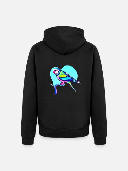 Budgerigar Bird Cockatiel Bird Owner - Unisex Premium Organic Zip Hoodie - black