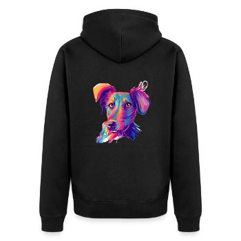 Hunde Terrier Hundebesitzer Labrador Hundehalter - Unisex Premium Bio Zip Hoodie - Schwarz - Hinten - Nico (187cm)