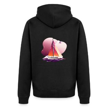 Sailing Sailing Sailing Sailing Sailing Boat - Unisex Premium Organic Zip Hoodie - black - Back - Nico (187cm)