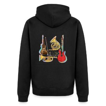 Instruments de musique - Veste à capuche bio Premium Unisexe - noir - Dos - Nico (187cm)