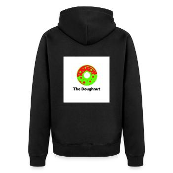 The Doughnut - Unisex Premium Organic Zip Hoodie - black - Back - Nico (187cm)